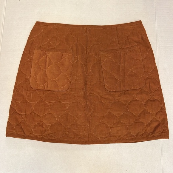 MADEWELL BROWN QUILTED COTTON  MINI SKIRT 10 - Picture 5 of 16